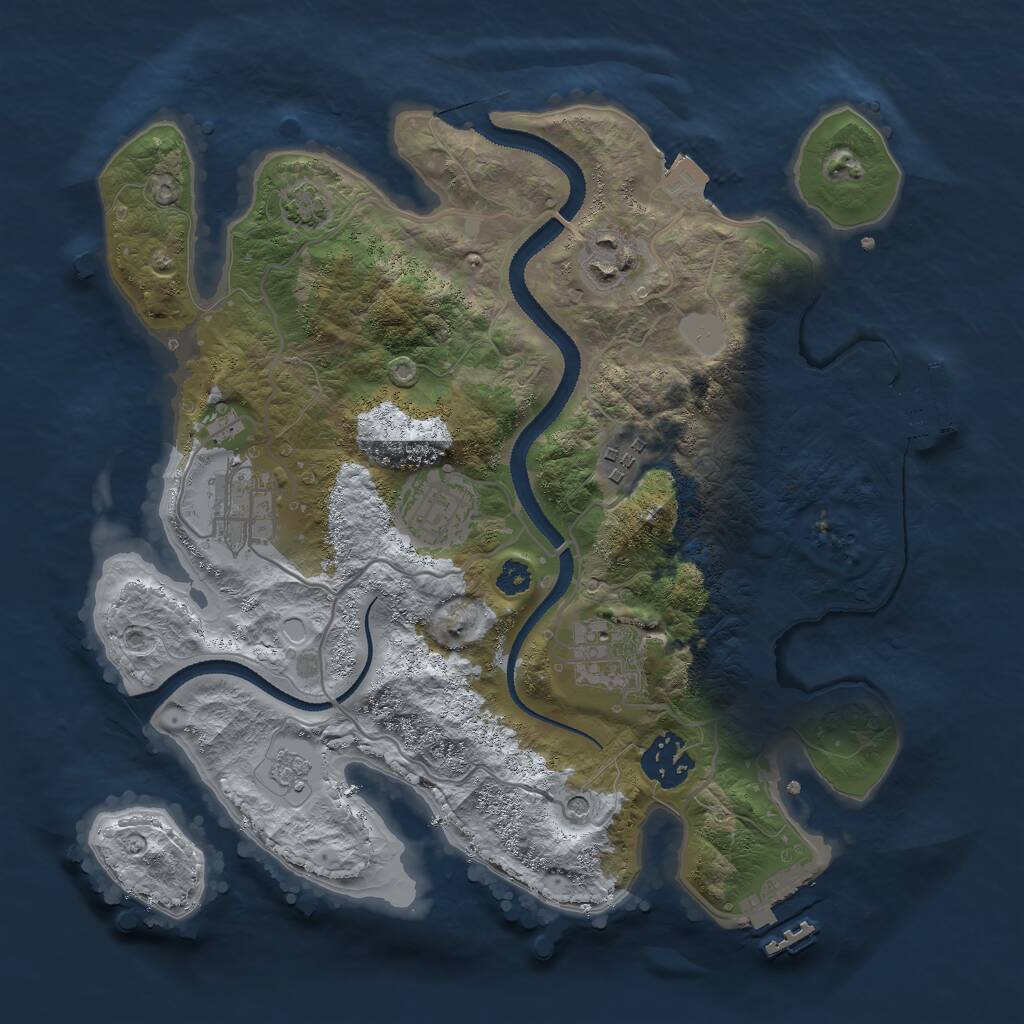 Rust Map: Procedural Map, Size: 3000, Seed: 36246, 12 Monuments