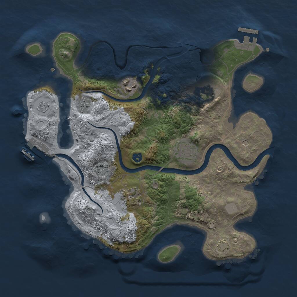 Rust Map: Procedural Map, Size: 3000, Seed: 97964, 11 Monuments