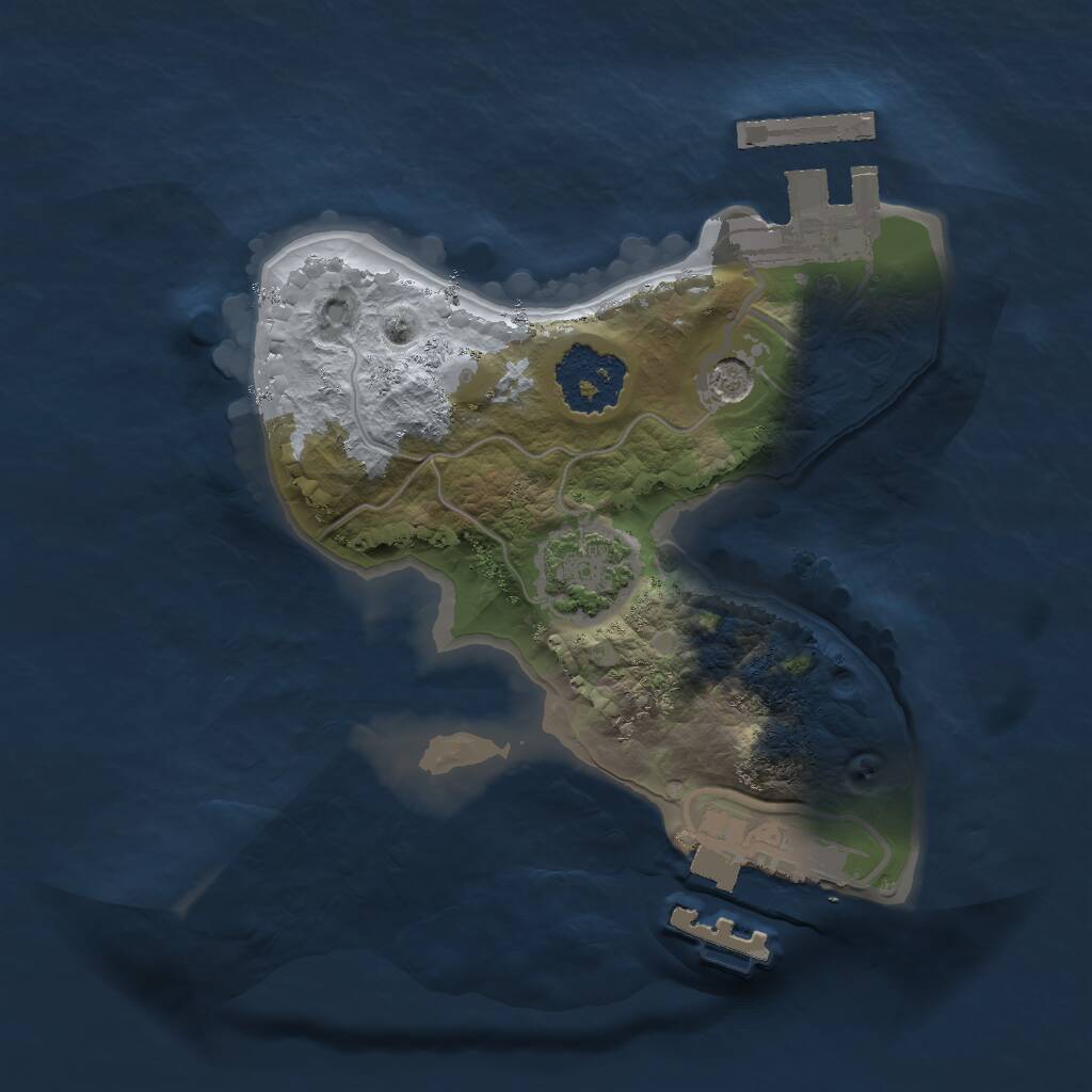 Rust Map: Procedural Map, Size: 1600, Seed: 514938262, 5 Monuments