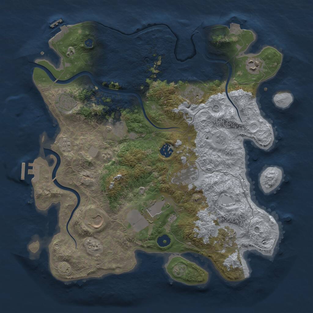 Rust Map: Procedural Map, Size: 3700, Seed: 589078438, 16 Monuments