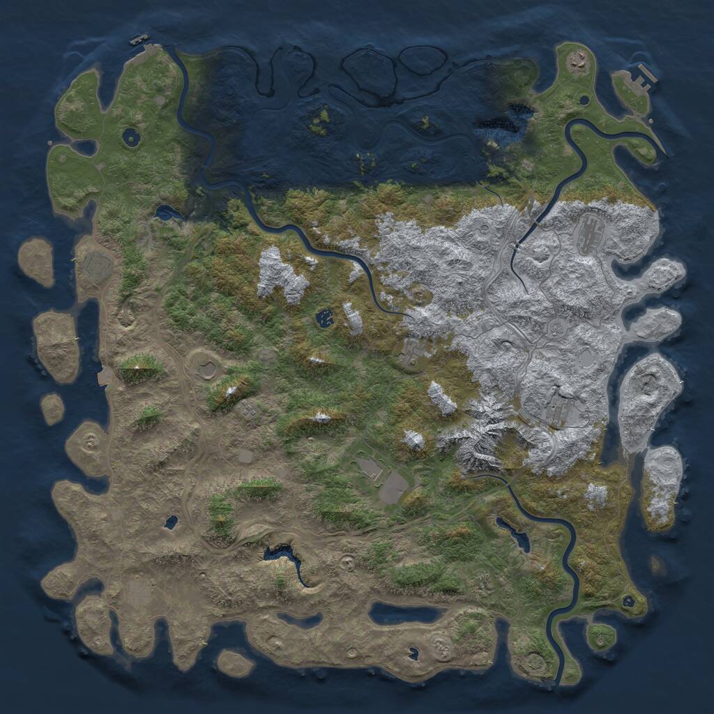 Rust Map: Procedural Map, Size: 6000, Seed: 2016897869, 17 Monuments