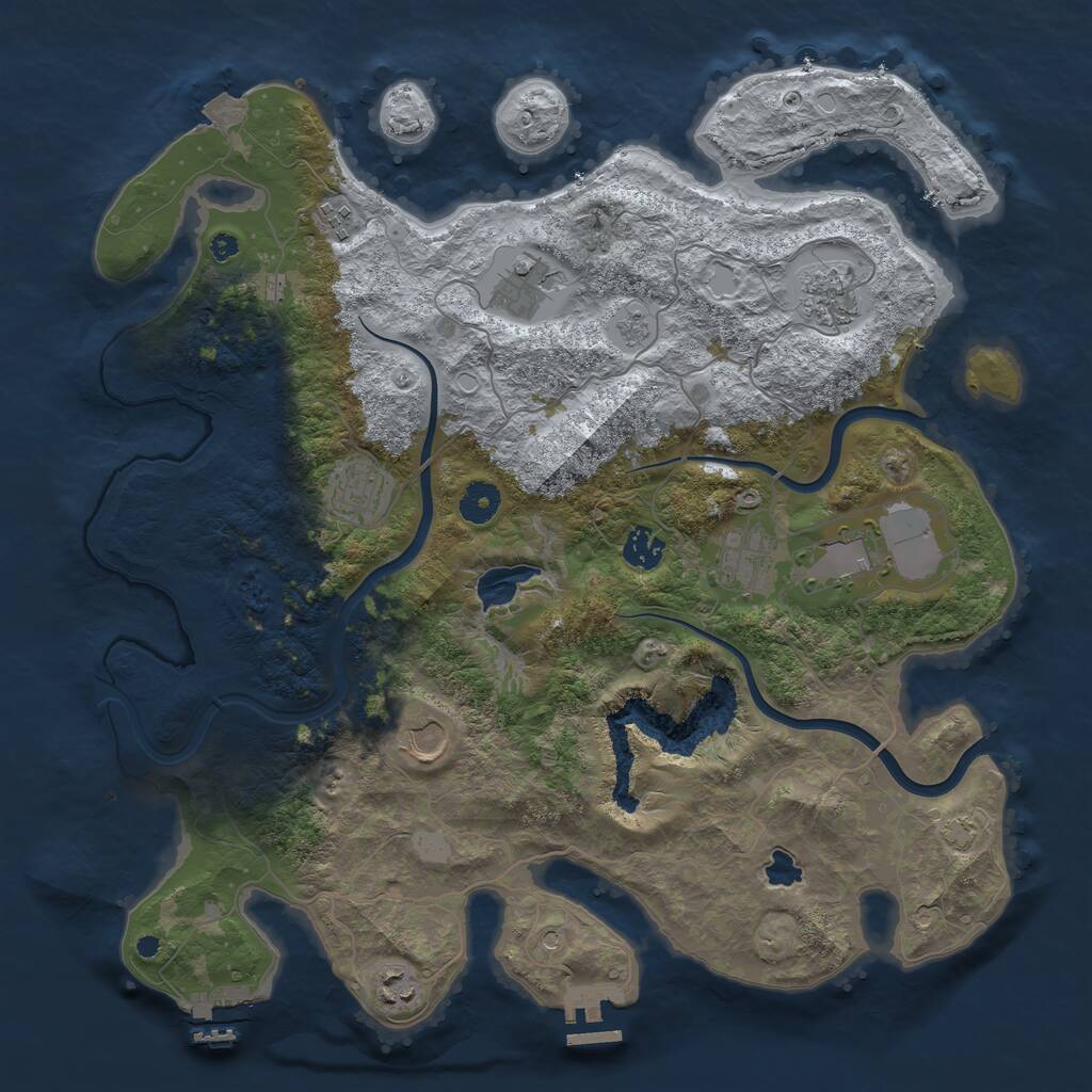 Rust Map: Procedural Map, Size: 4000, Seed: 91774, 15 Monuments