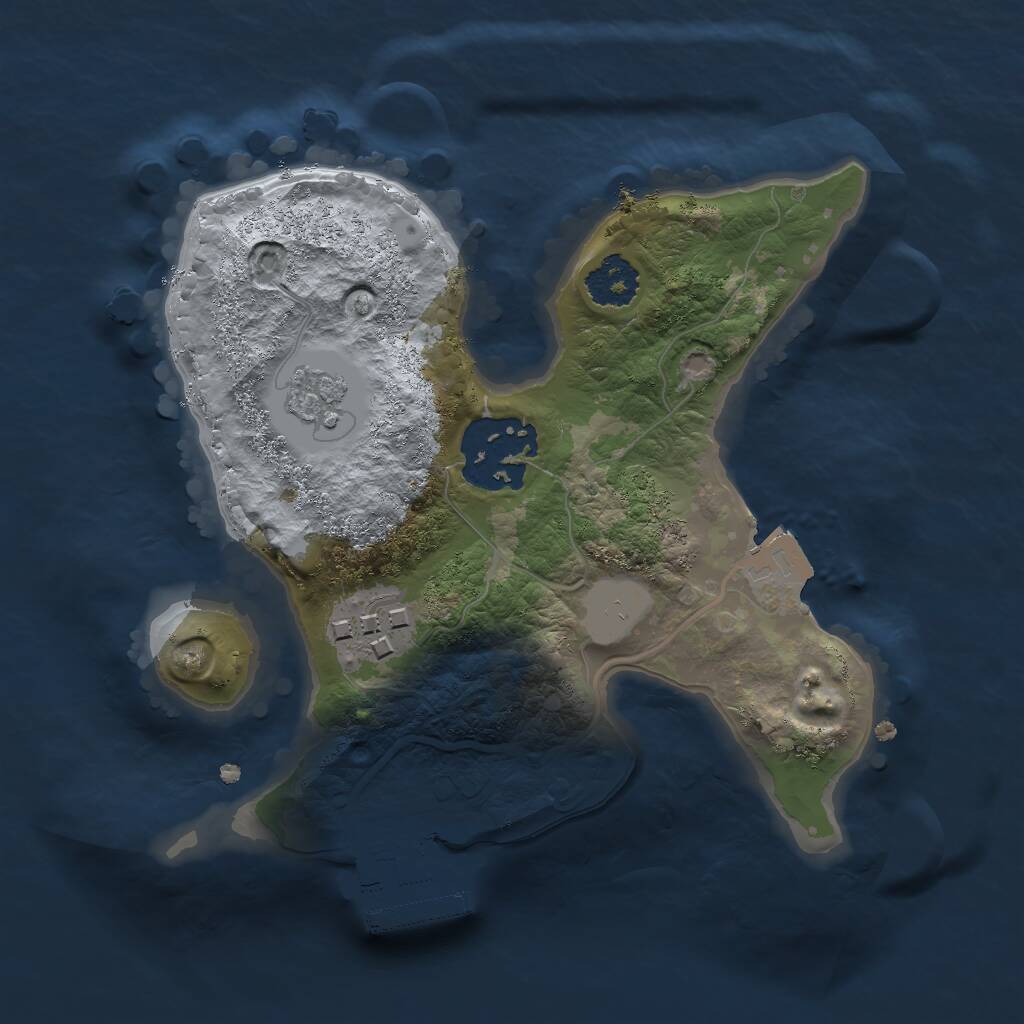 Rust Map: Procedural Map, Size: 2000, Seed: 41237962, 5 Monuments