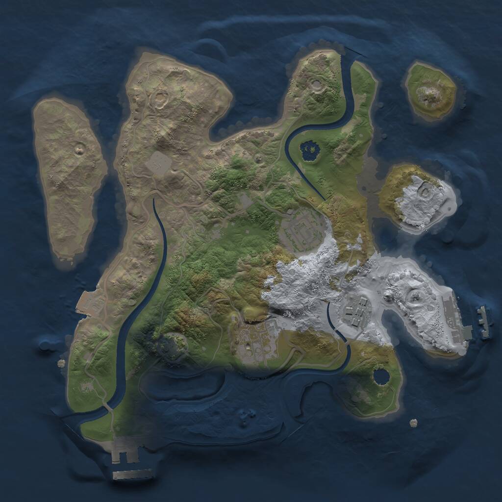 Rust Map: Procedural Map, Size: 2500, Seed: 808654996, 7 Monuments
