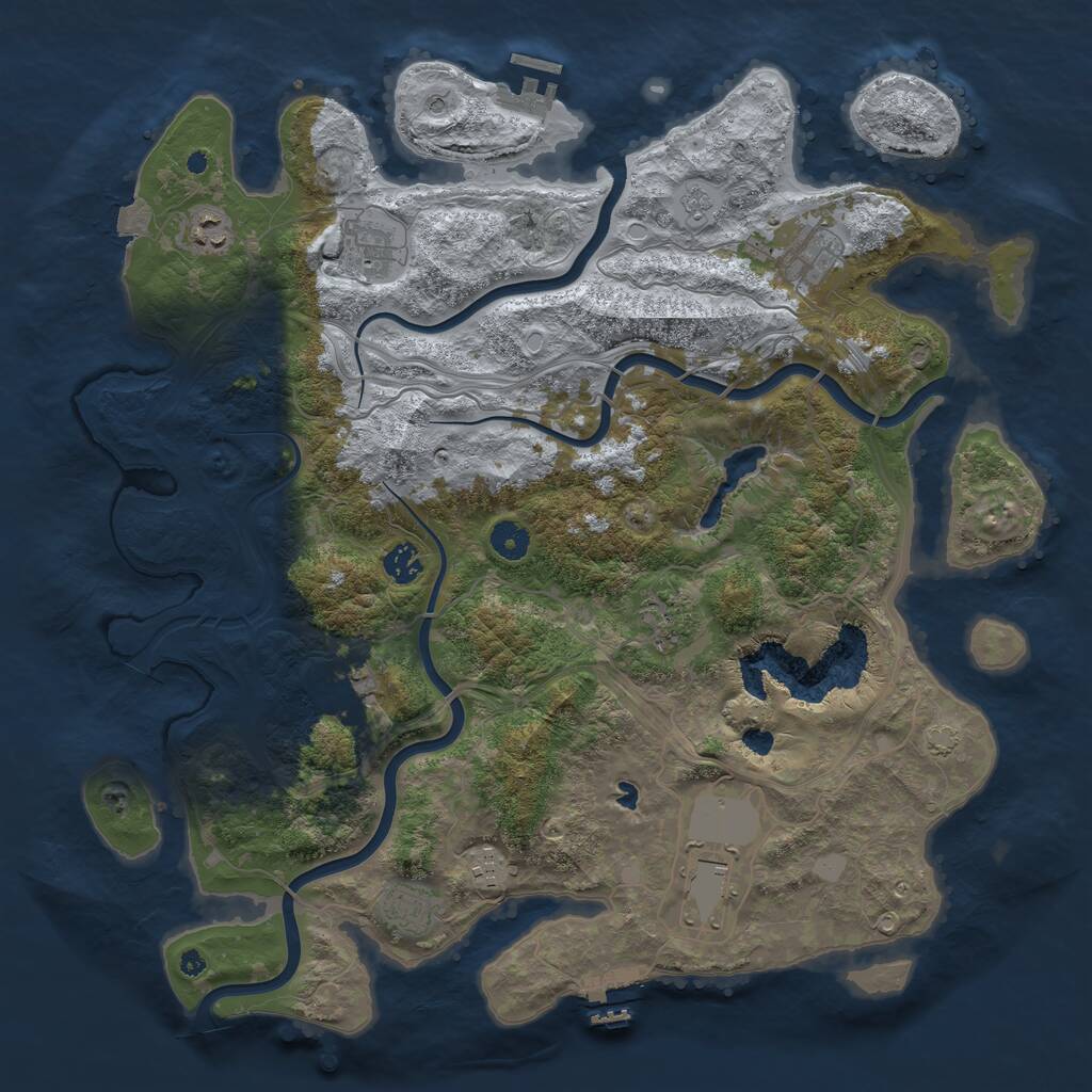 Rust Map: Procedural Map, Size: 4250, Seed: 42504250, 15 Monuments