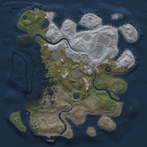 Thumbnail Rust Map: Procedural Map, Size: 3500, Seed: 1375424486, 13 Monuments