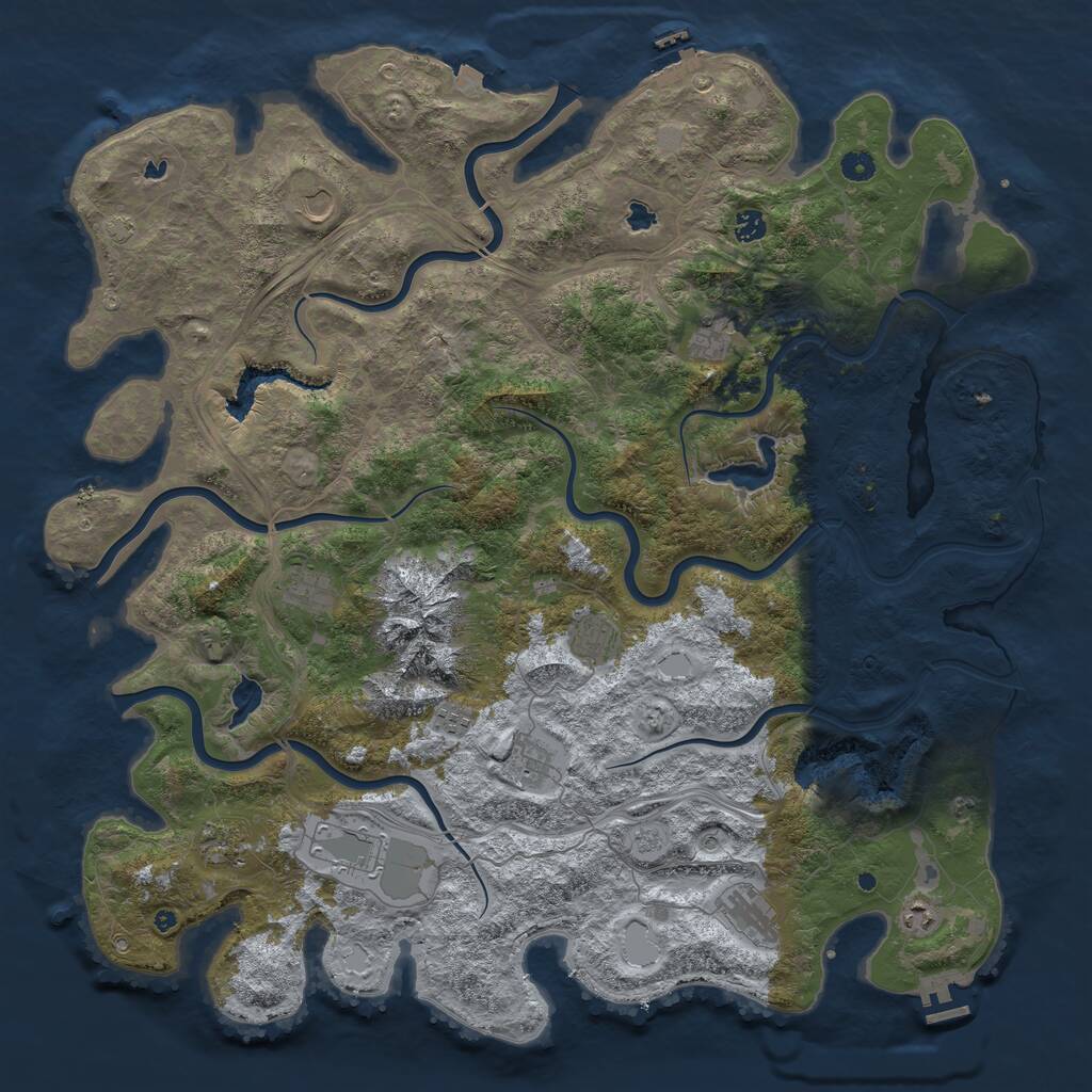 Rust Map: Procedural Map, Size: 5000, Seed: 191562114, 17 Monuments