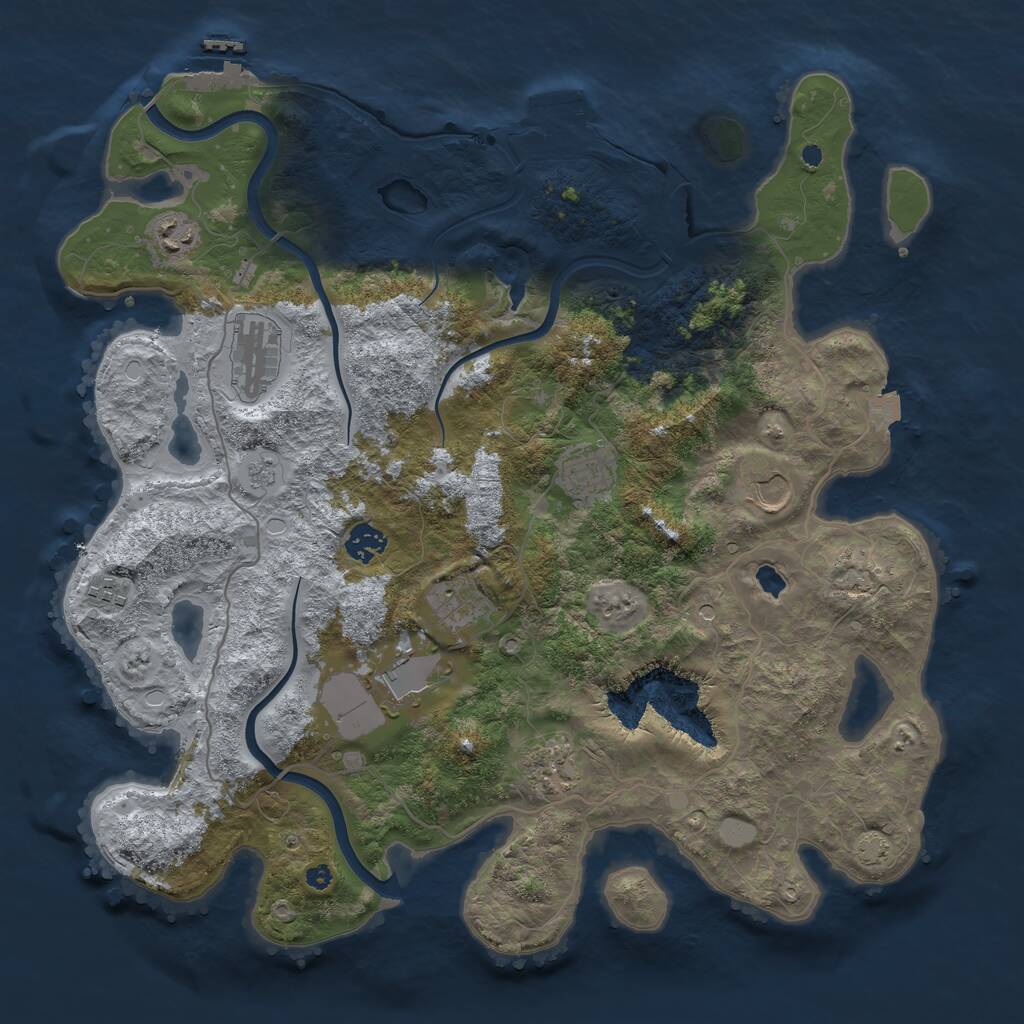 Rust Map: Procedural Map, Size: 4000, Seed: 344757235, 15 Monuments