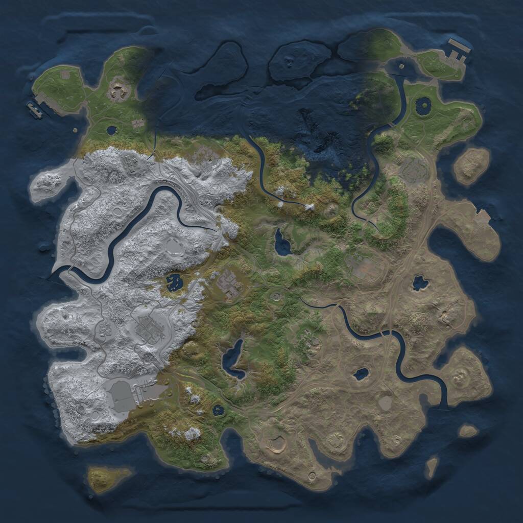 Rust Map: Procedural Map, Size: 4500, Seed: 428, 17 Monuments