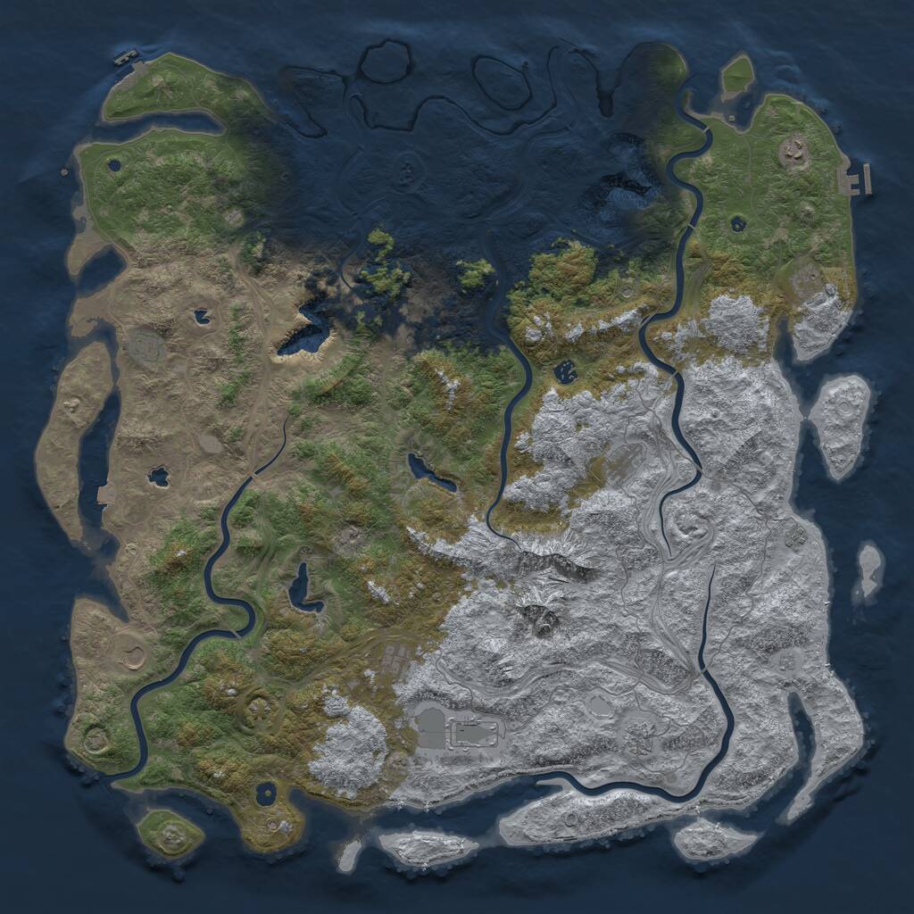 Rust Map: Procedural Map, Size: 6000, Seed: 44119, 17 Monuments