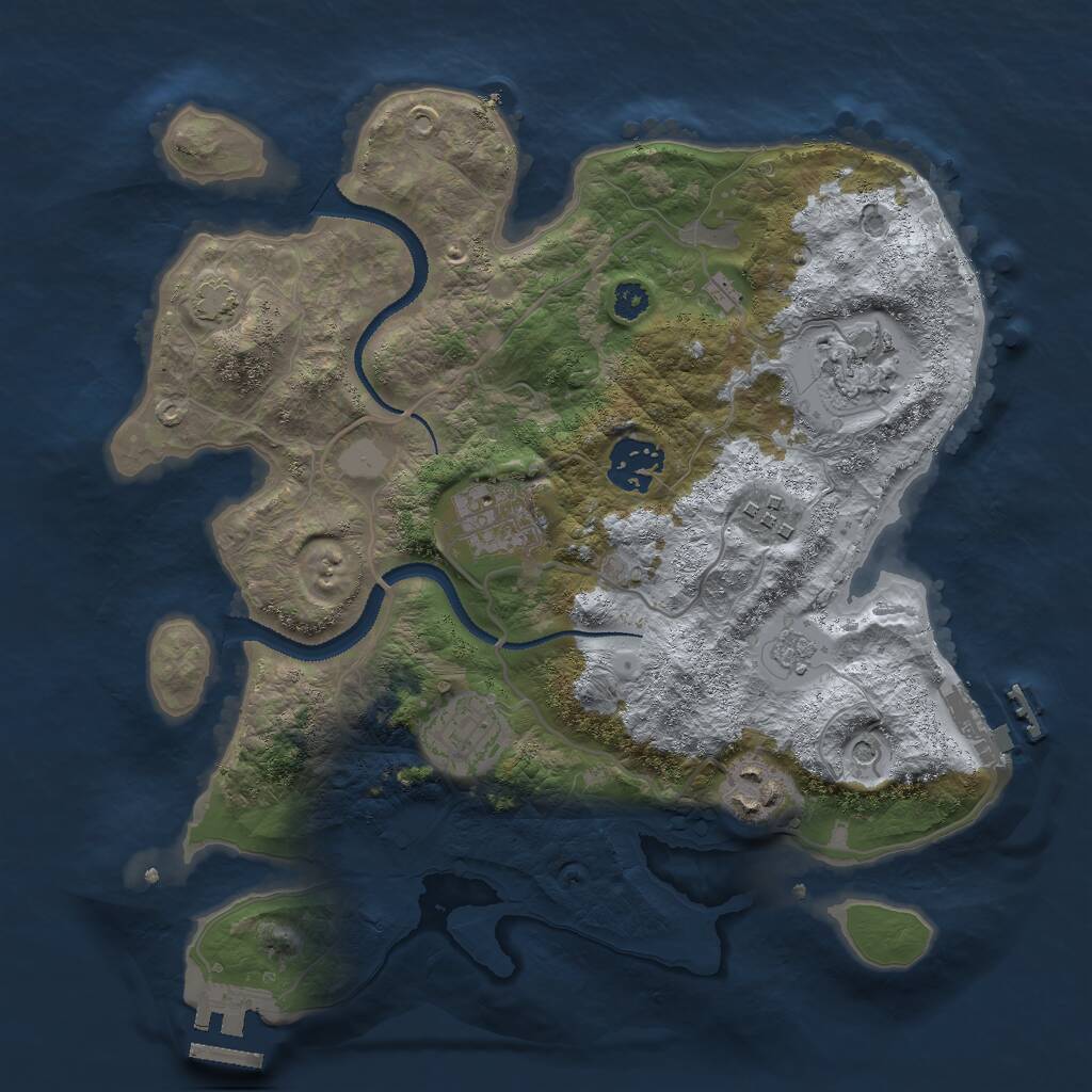 Rust Map: Procedural Map, Size: 3000, Seed: 13781, 12 Monuments