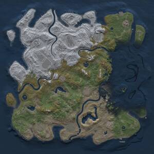 Thumbnail Rust Map: Procedural Map, Size: 4500, Seed: 1901076393, 16 Monuments