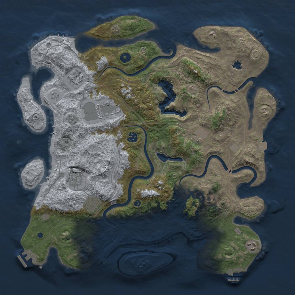 Rust Map: Procedural Map, Size: 4300, Seed: 749600975, 15 Monuments