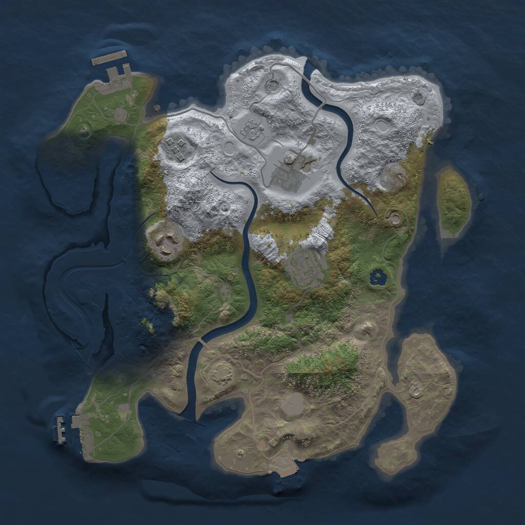 Rust Map: Procedural Map, Size: 3000, Seed: 1935242795, 10 Monuments