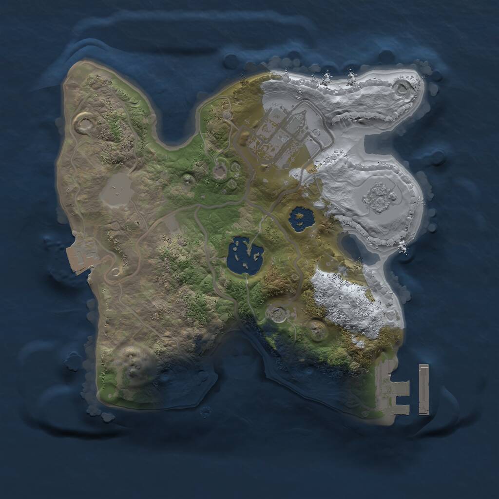 Rust Map: Procedural Map, Size: 2000, Seed: 426424, 6 Monuments