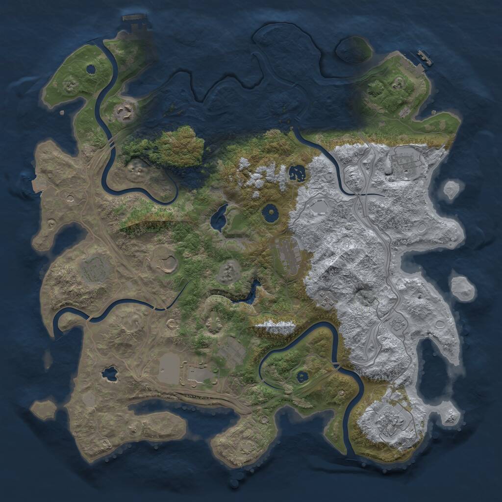 Rust Map: Procedural Map, Size: 4350, Seed: 512746689, 16 Monuments