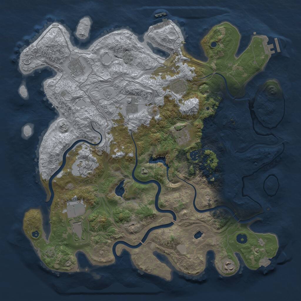 Rust Map: Procedural Map, Size: 4250, Seed: 705115054, 15 Monuments
