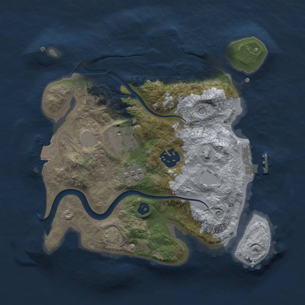 Rust Map: Procedural Map, Size: 2500, Seed: 28082026, 8 Monuments