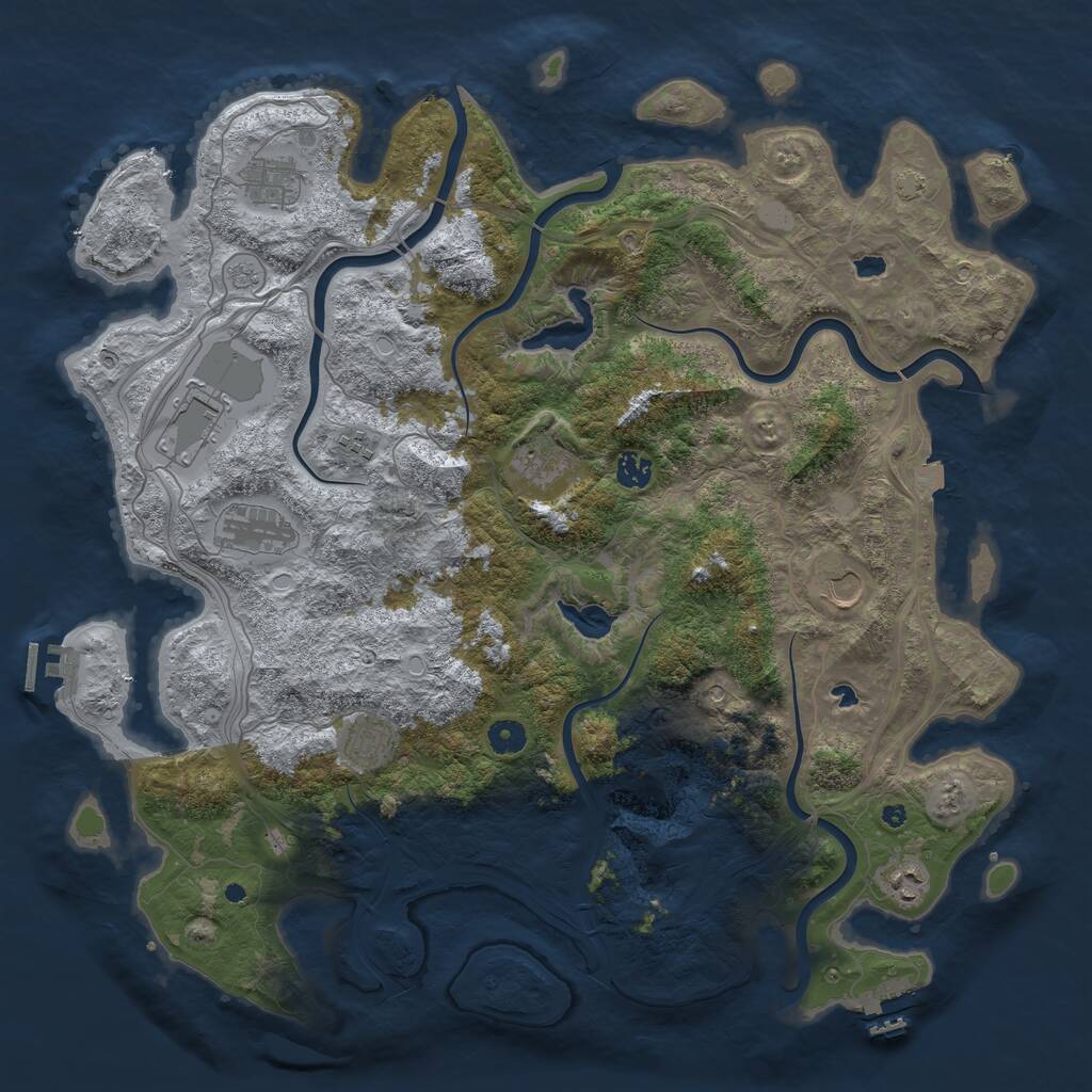 Rust Map: Procedural Map, Size: 4500, Seed: 6133459, 15 Monuments