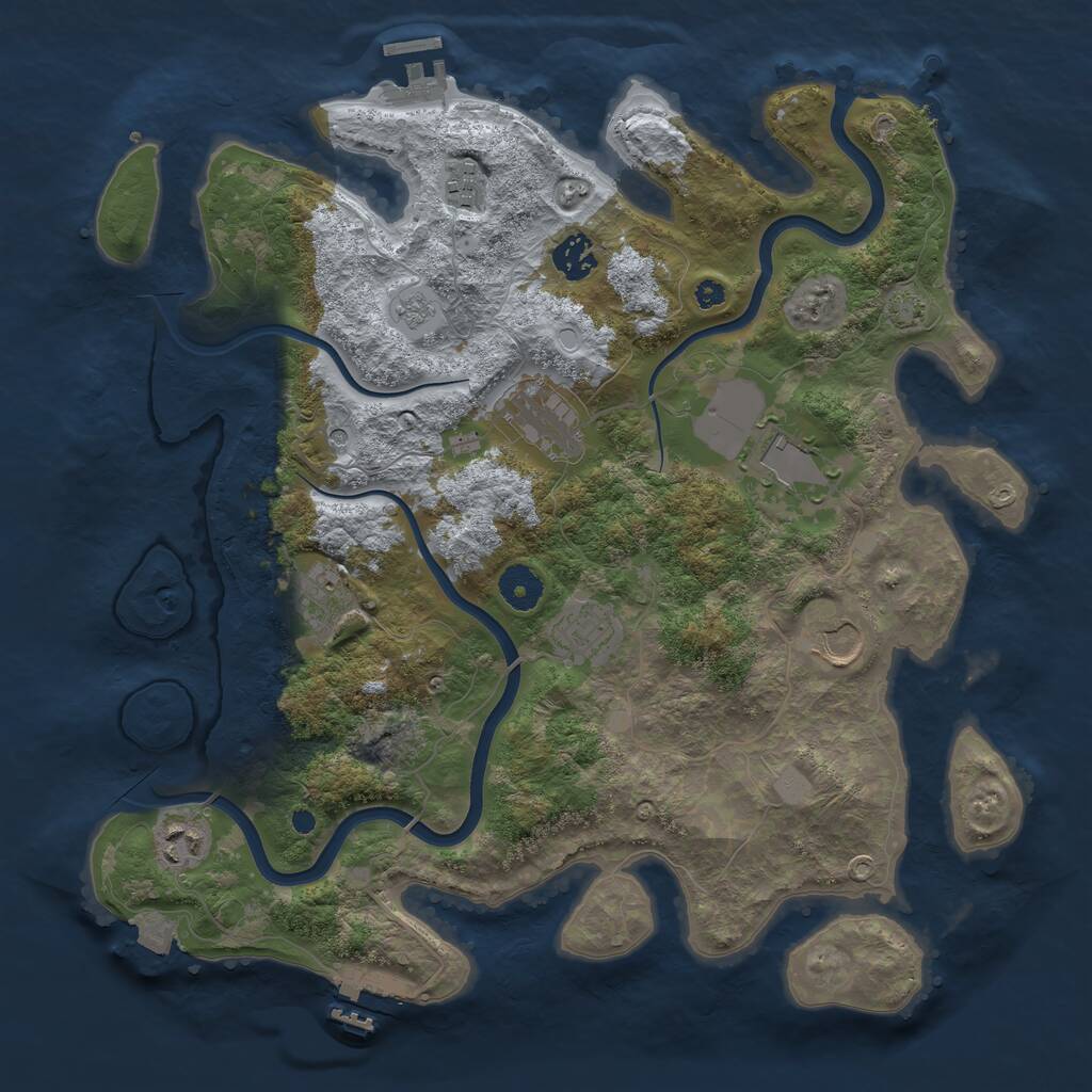 Rust Map: Procedural Map, Size: 3750, Seed: 261187164, 14 Monuments
