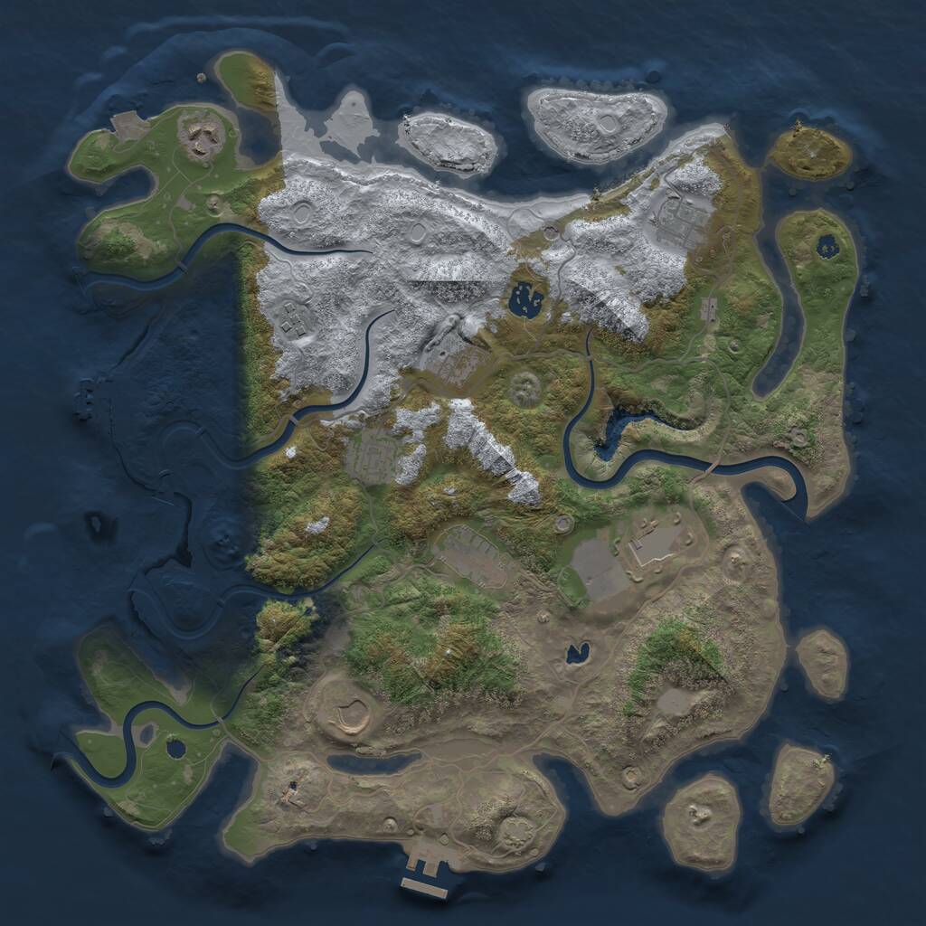 Rust Map: Procedural Map, Size: 4000, Seed: 86309225, 14 Monuments
