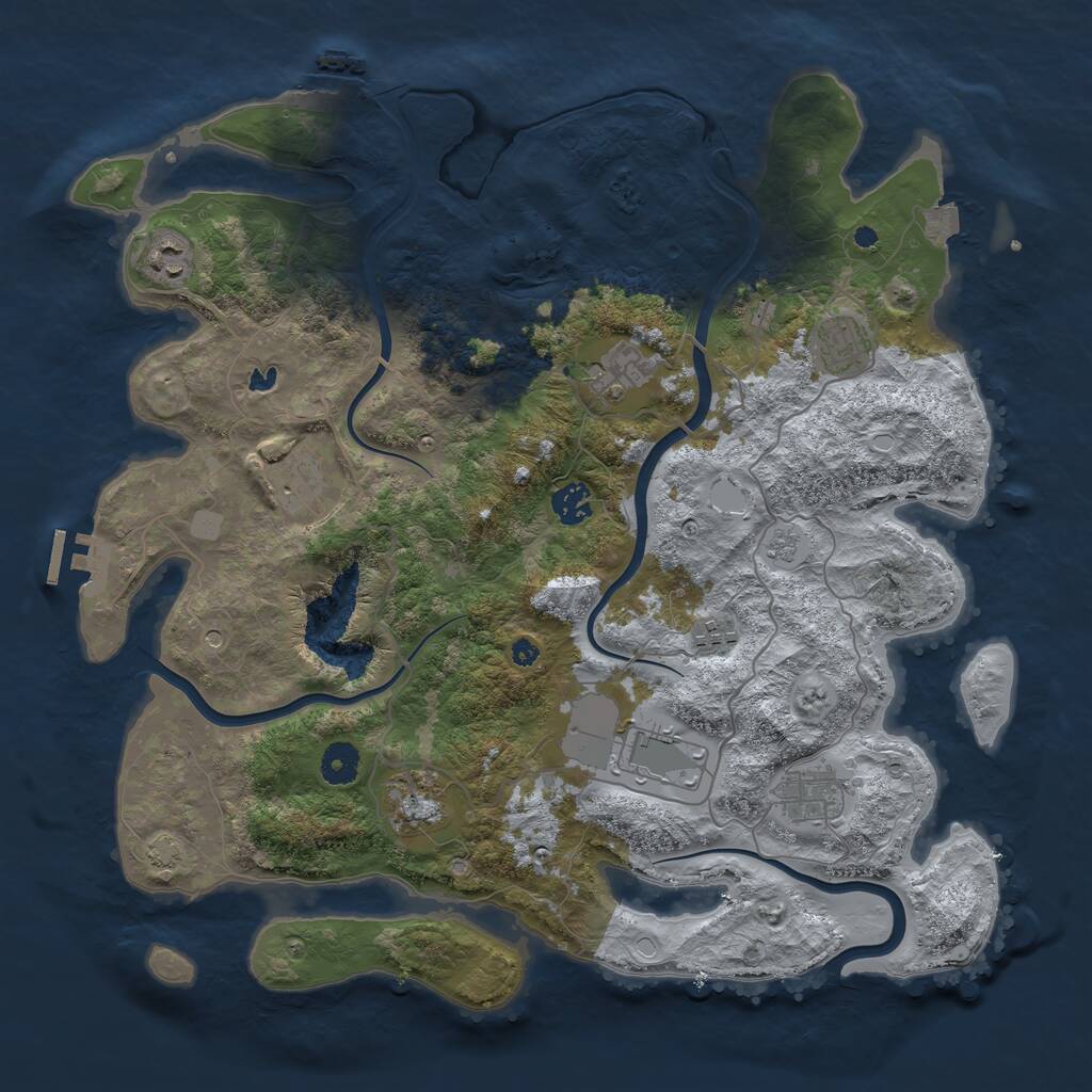 Rust Map: Procedural Map, Size: 4000, Seed: 200866276, 15 Monuments