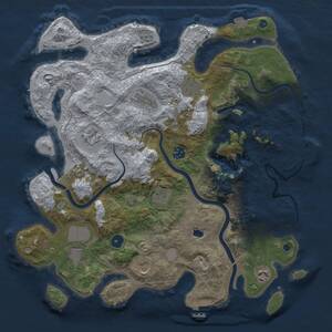 Thumbnail Rust Map: Procedural Map, Size: 4000, Seed: 926927253, 15 Monuments