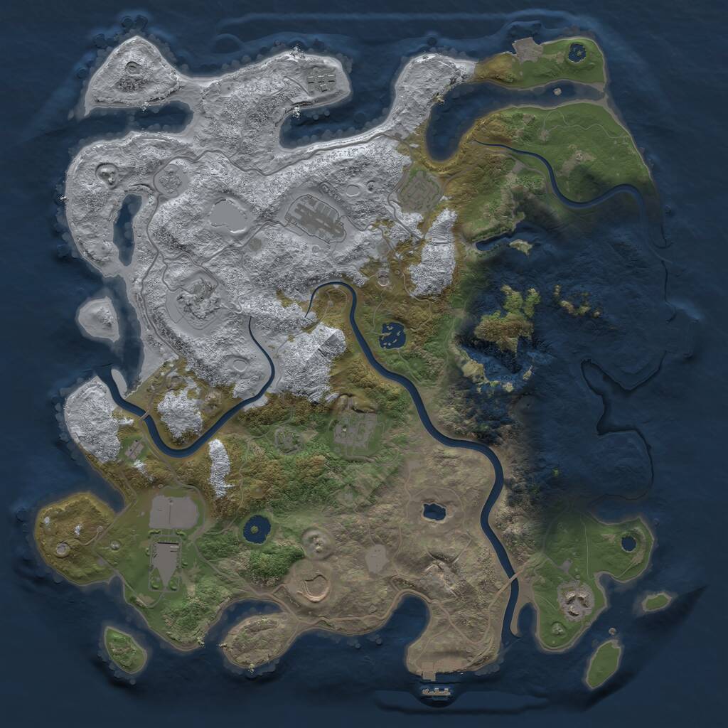 Rust Map: Procedural Map, Size: 4000, Seed: 926927253, 15 Monuments