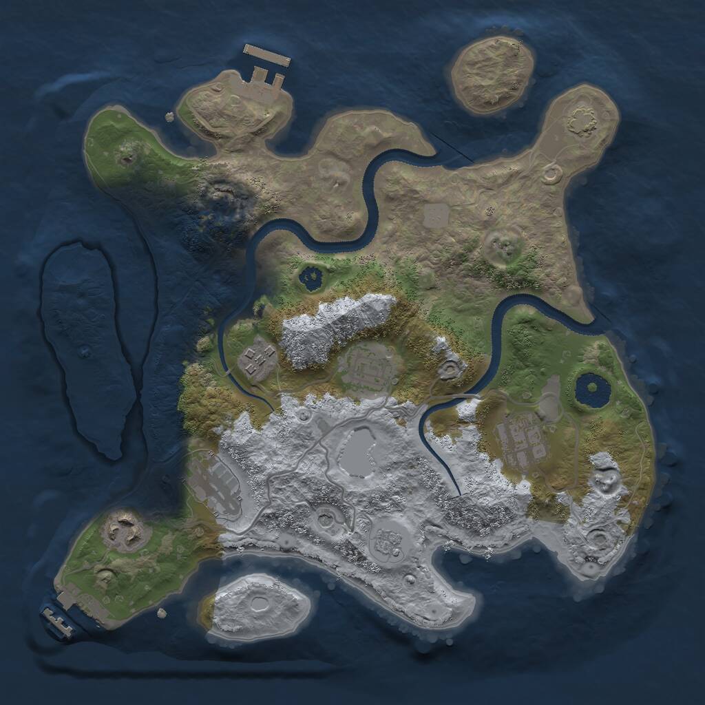 Rust Map: Procedural Map, Size: 3000, Seed: 22631, 11 Monuments