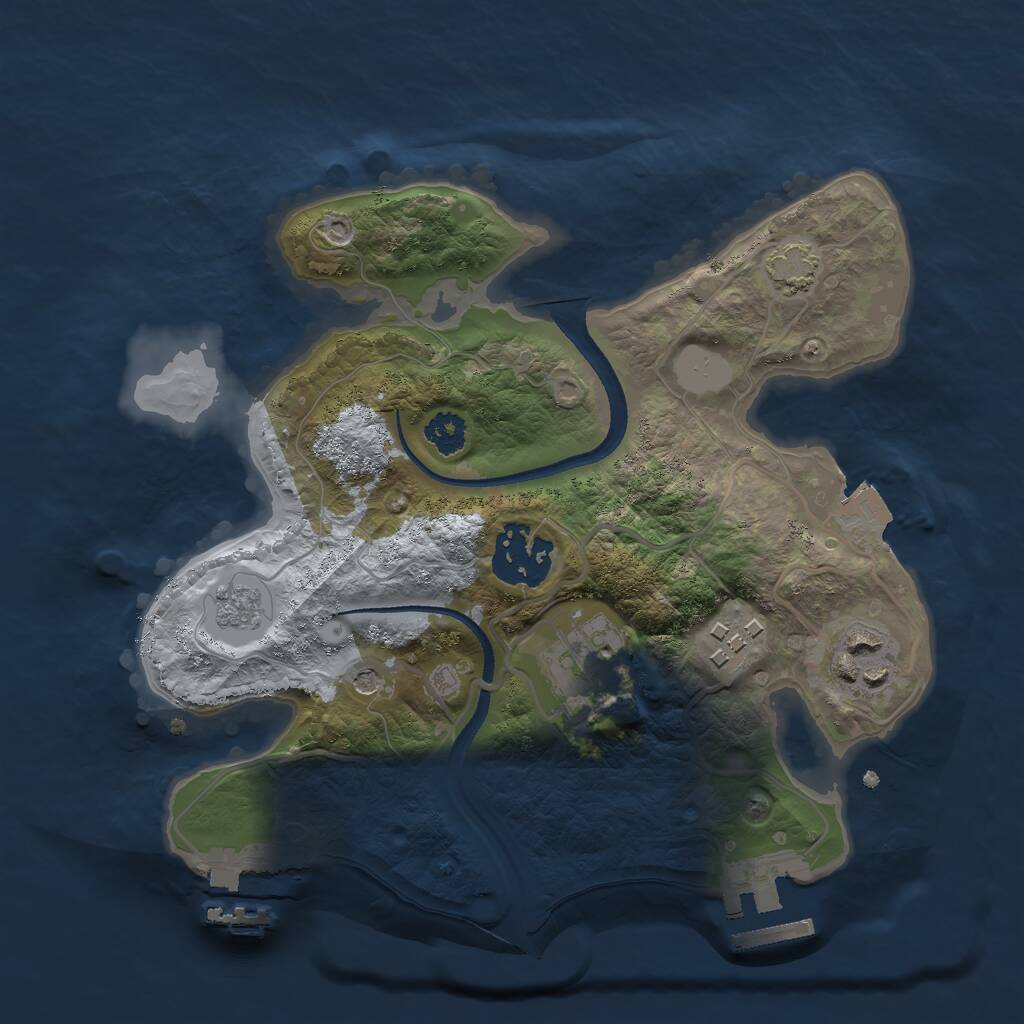 Rust Map: Procedural Map, Size: 2500, Seed: 817806358, 10 Monuments