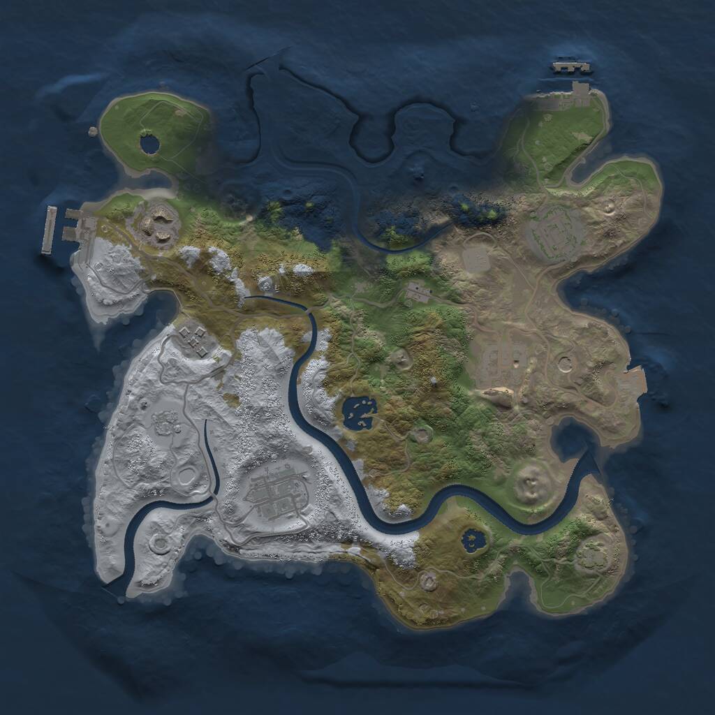 Rust Map: Procedural Map, Size: 3000, Seed: 19180, 12 Monuments