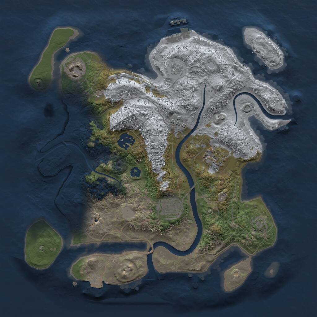 Rust Map: Procedural Map, Size: 3000, Seed: 103123354, 10 Monuments