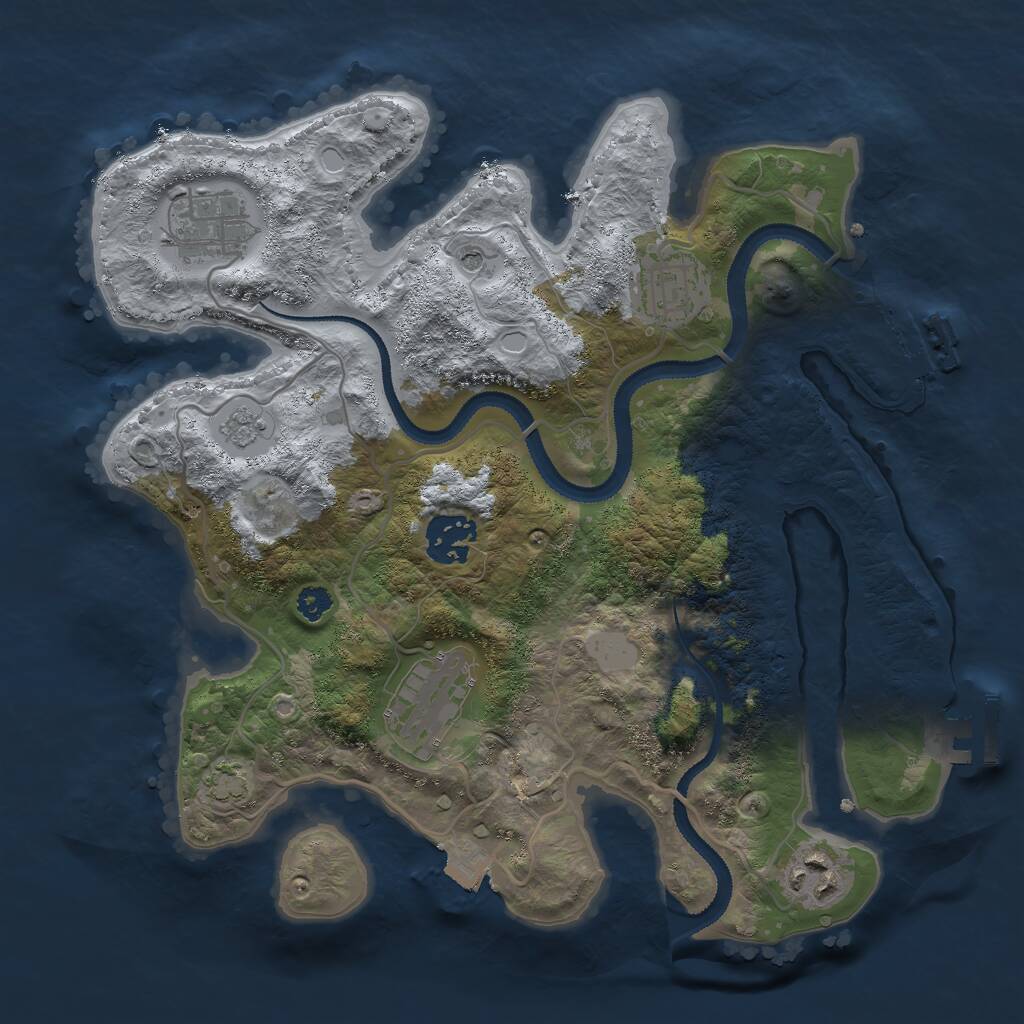 Rust Map: Procedural Map, Size: 3000, Seed: 1802010405, 11 Monuments