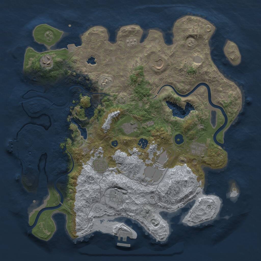 Rust Map: Procedural Map, Size: 4000, Seed: 1848531453, 15 Monuments