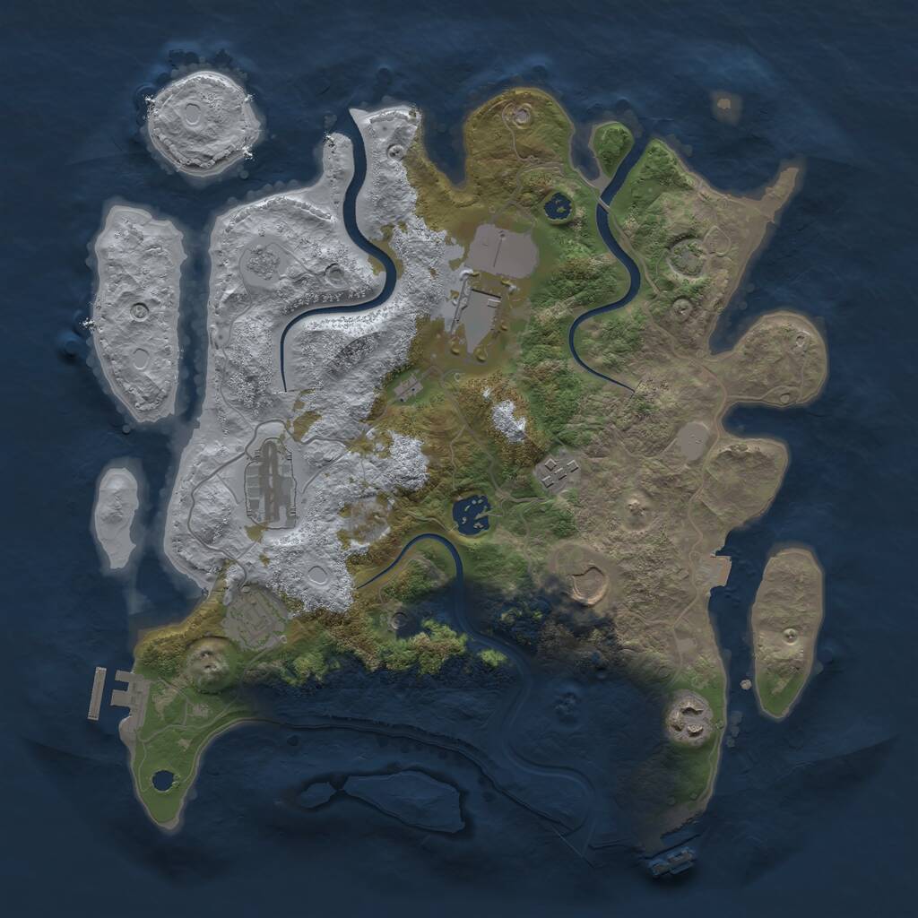 Rust Map: Procedural Map, Size: 3500, Seed: 16000, 13 Monuments