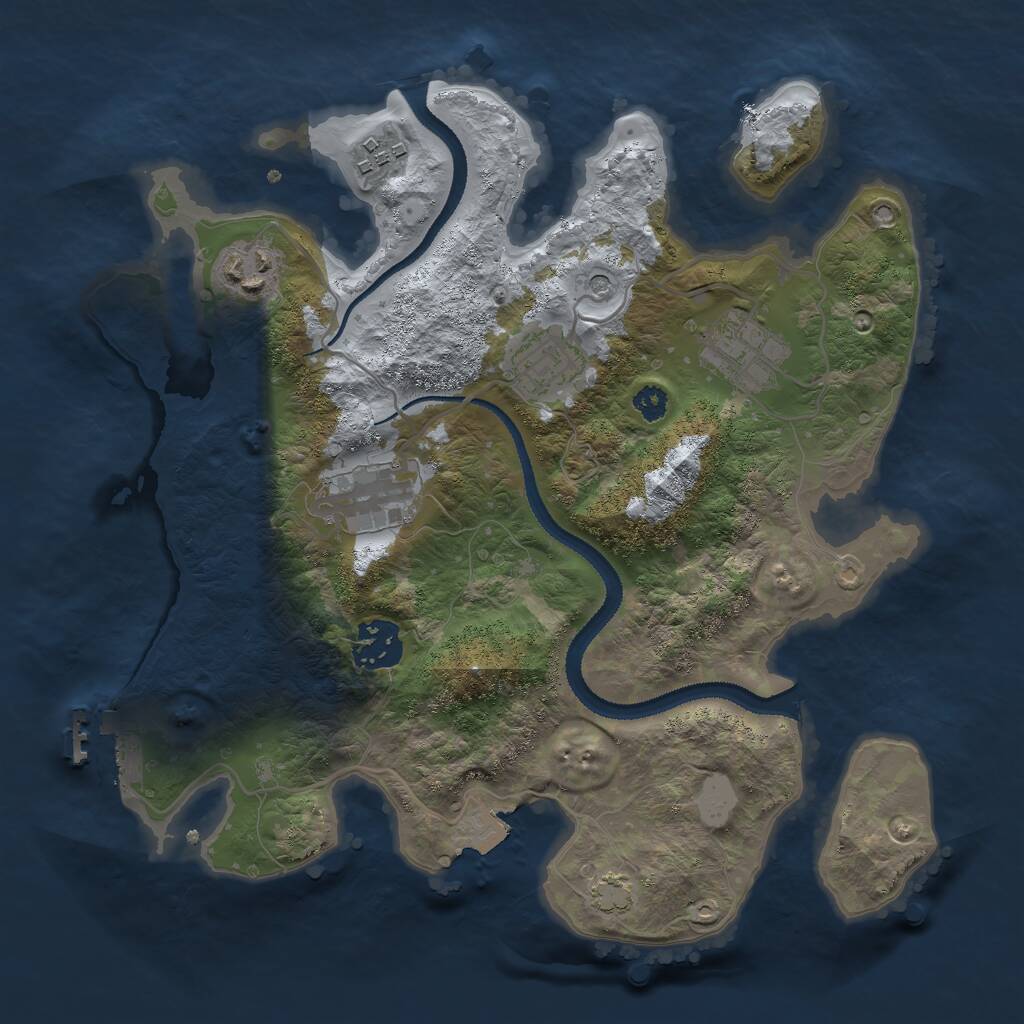 Rust Map: Procedural Map, Size: 3000, Seed: 154328264, 10 Monuments