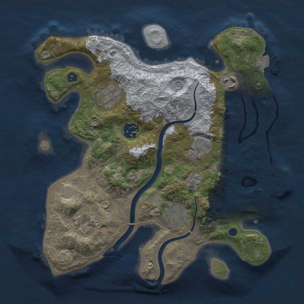 Rust Map: Procedural Map, Size: 3000, Seed: 352006653, 11 Monuments