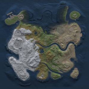 Thumbnail Rust Map: Procedural Map, Size: 3000, Seed: 1626809703, 12 Monuments