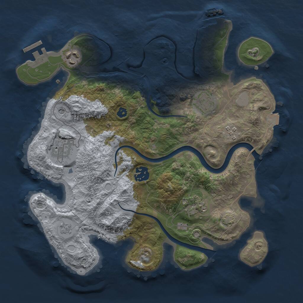 Rust Map: Procedural Map, Size: 3000, Seed: 1626809703, 12 Monuments