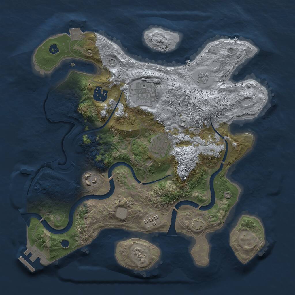 Rust Map: Procedural Map, Size: 3000, Seed: 35216, 10 Monuments