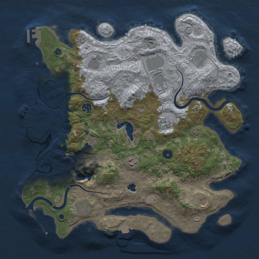 Rust Map: Procedural Map, Size: 4000, Seed: 2210644, 16 Monuments