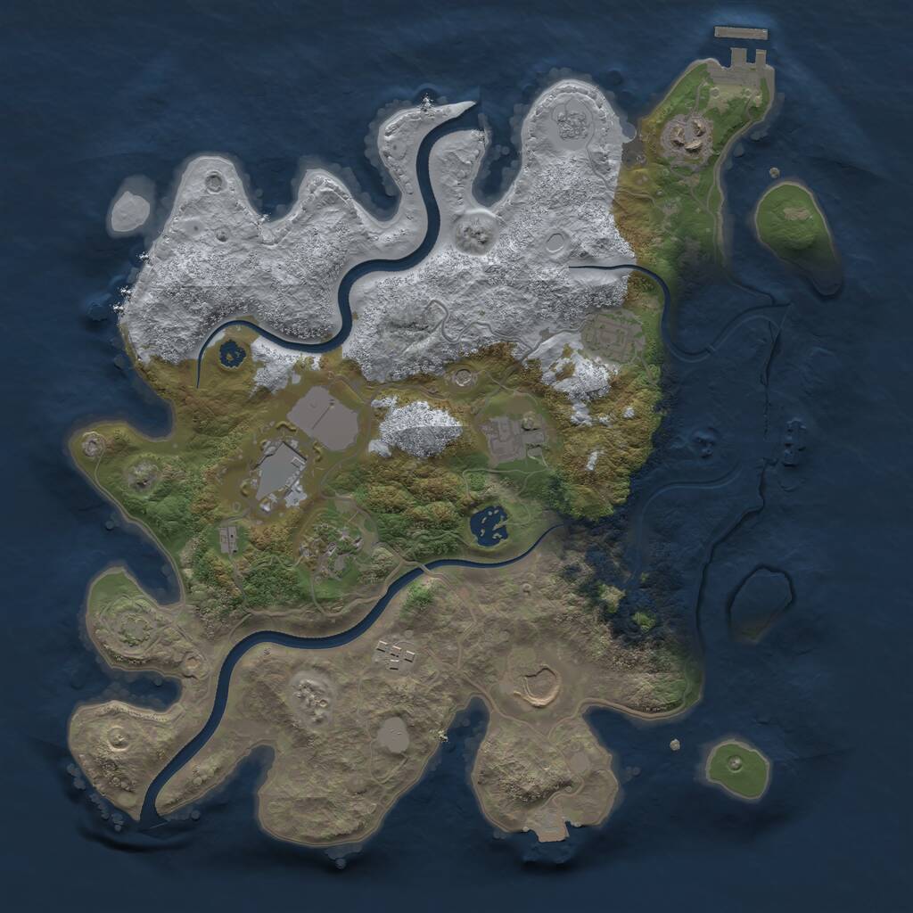 Rust Map: Procedural Map, Size: 3500, Seed: 880231, 14 Monuments