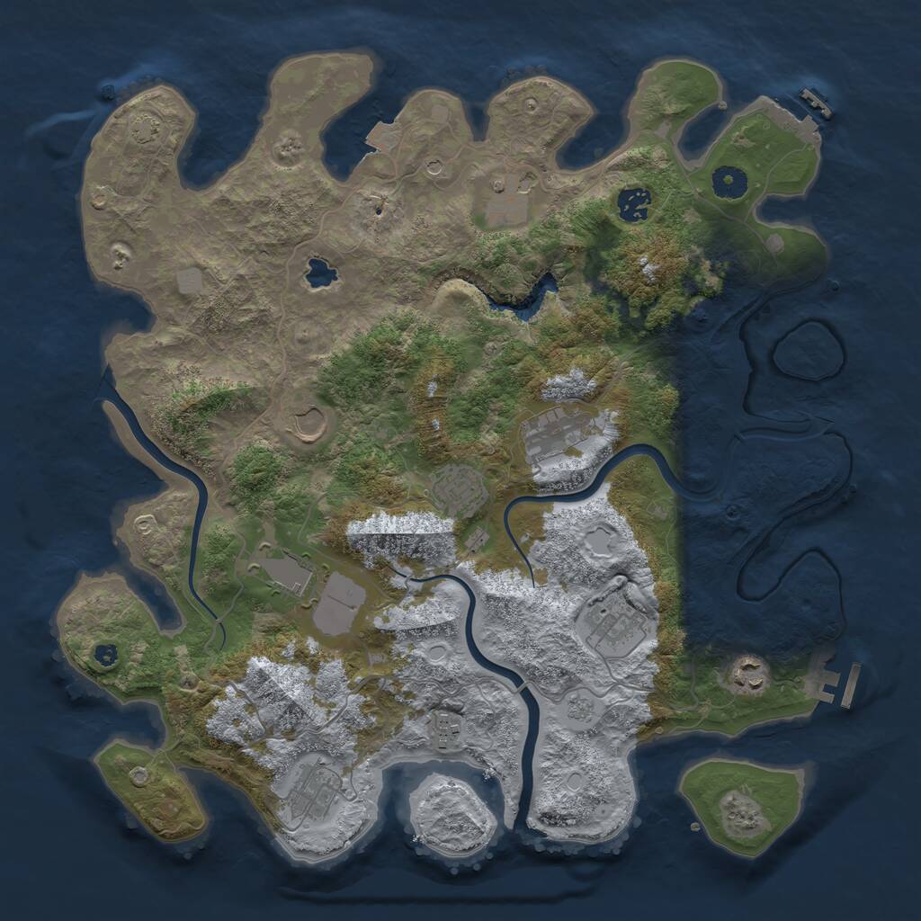 Rust Map: Procedural Map, Size: 4000, Seed: 3305188, 16 Monuments