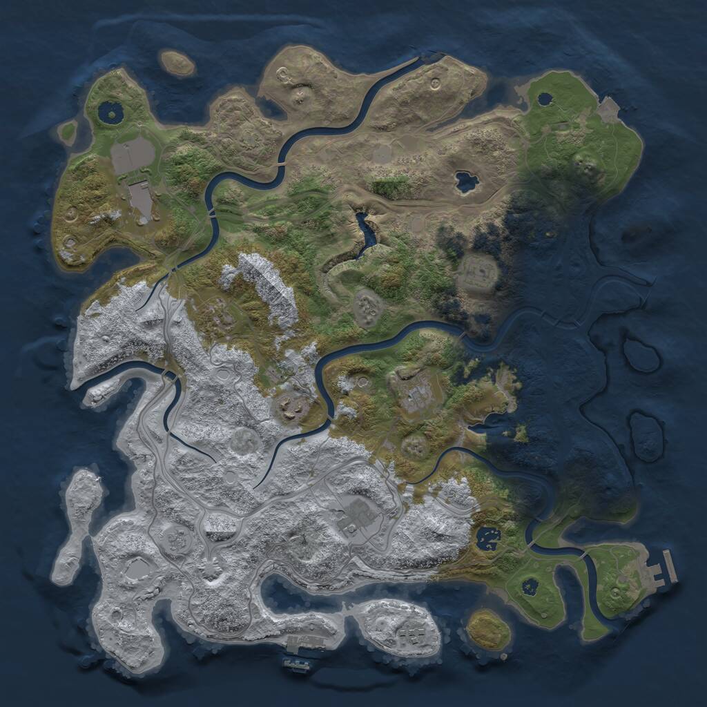 Rust Map: Procedural Map, Size: 4250, Seed: 468637145, 14 Monuments