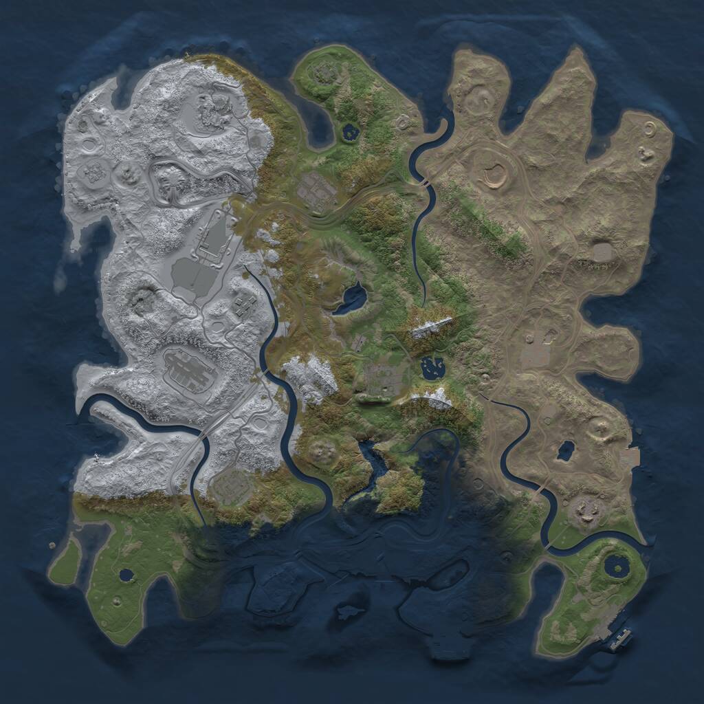 Rust Map: Procedural Map, Size: 4250, Seed: 1449072, 17 Monuments