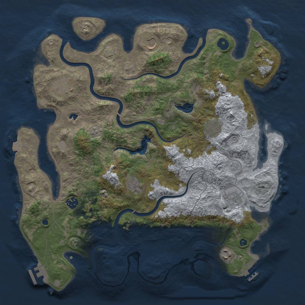 Rust Map: Procedural Map, Size: 4000, Seed: 187187187, 14 Monuments