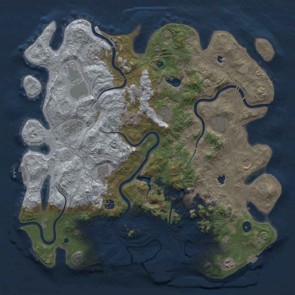Rust Map: Procedural Map, Size: 4500, Seed: 577940109, 17 Monuments