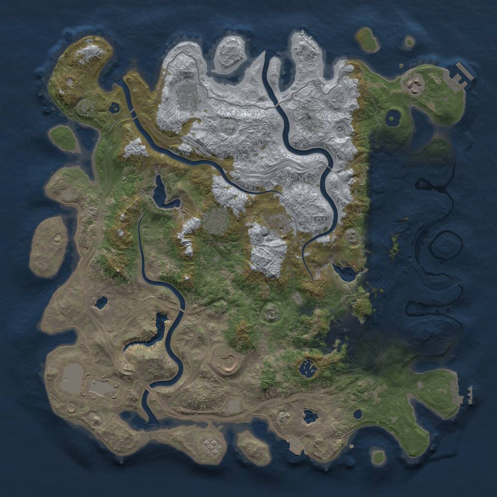 Rust Map: Procedural Map, Size: 4500, Seed: 1750500, 15 Monuments