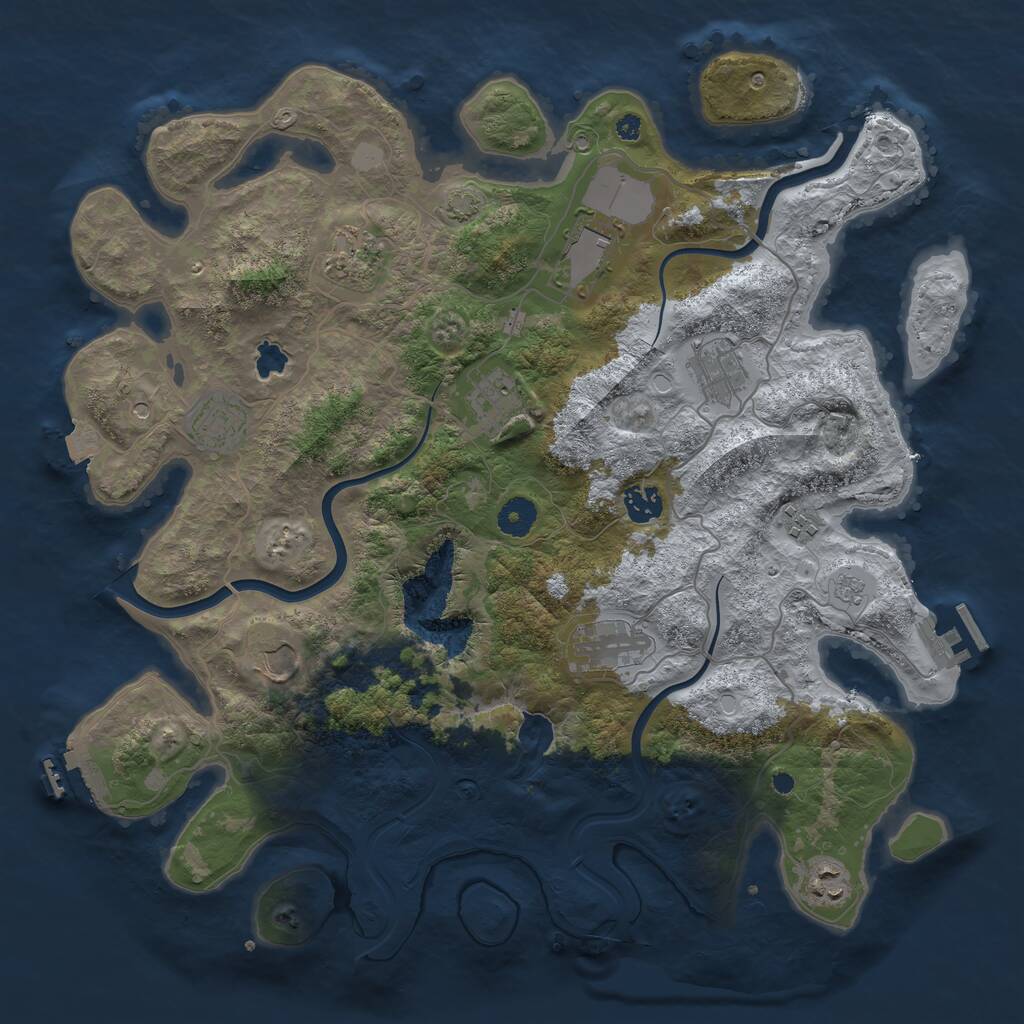 Rust Map: Procedural Map, Size: 4000, Seed: 7999, 16 Monuments