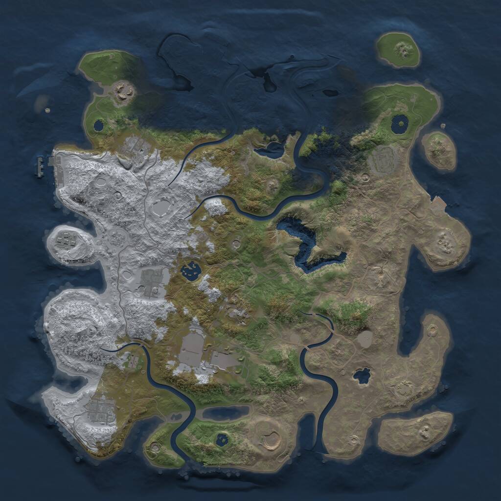 Rust Map: Procedural Map, Size: 4000, Seed: 3305189, 16 Monuments